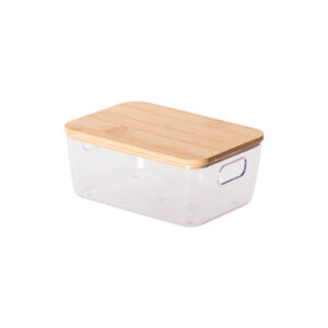 CESTO ORGANIZADOR C/ TAMPA BAMBU IDEALLE ECO 13x9,4x5,8cm